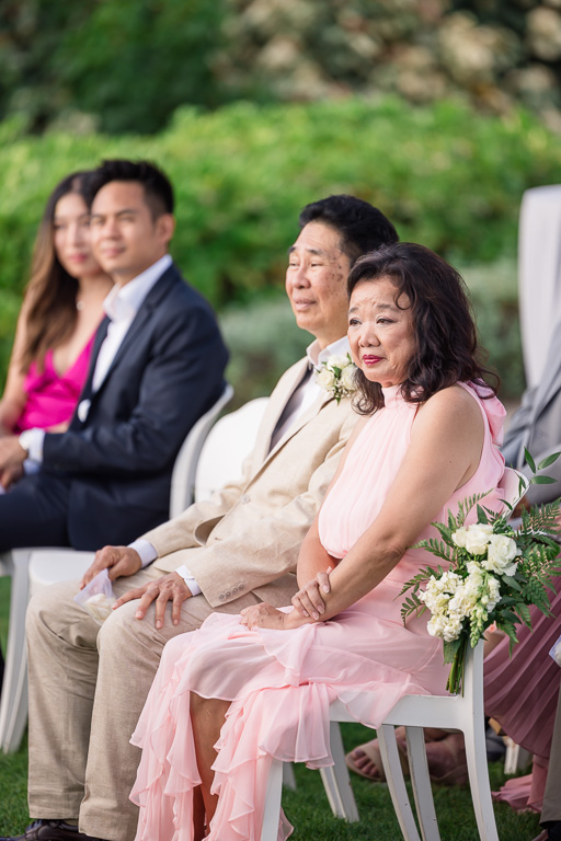 parents of the bride during wedding ceremony