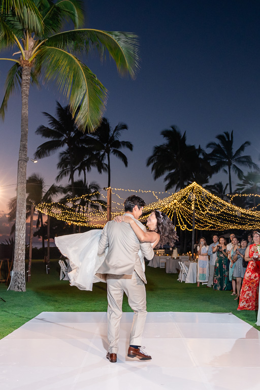 picking up and spinning around for first dance