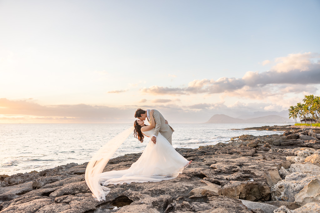 Ko Olina sunset wedding portraits