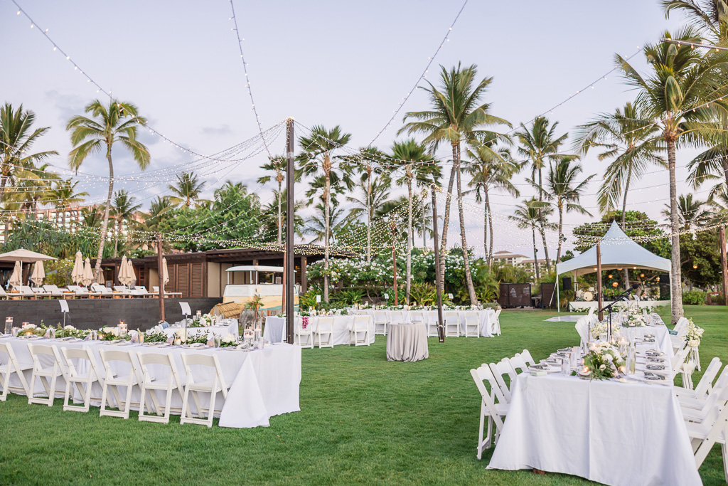 Four Seasons Oahu at Ko Olina wedding reception tables and chairs