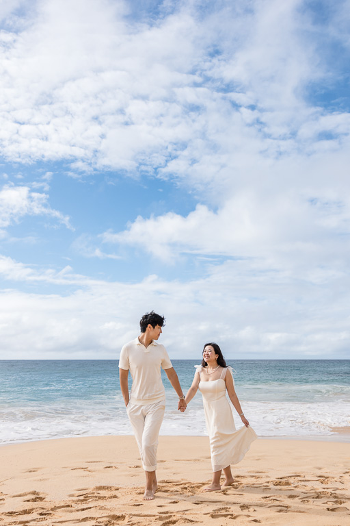 Honolulu Sandy Beach engagement photo shoot