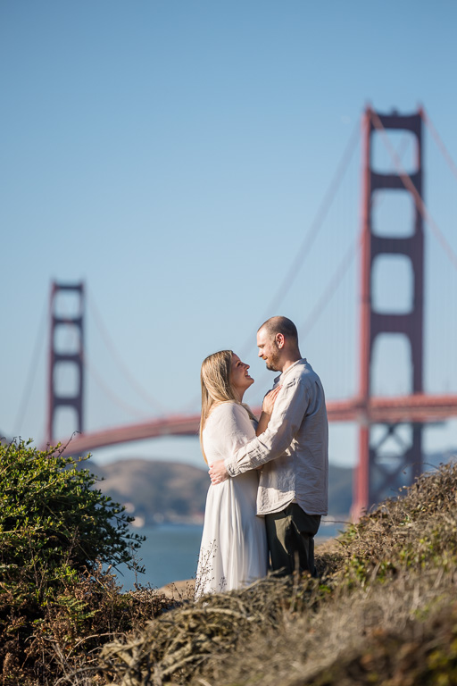 Golden Gate Bridge unique vantage point engagement photo