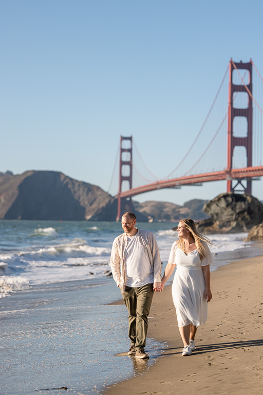 casual engagement photos at Marshalls Beach