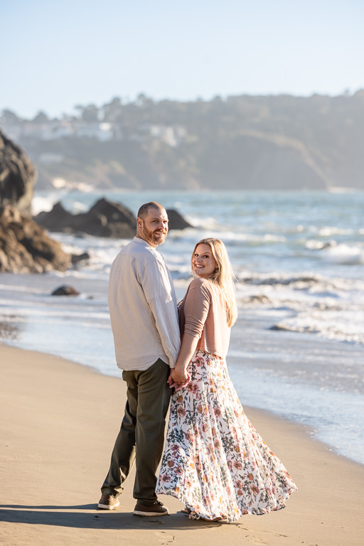 afternoon engagement photos on the beach