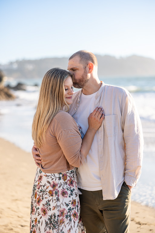 golden hour beach engagement photos