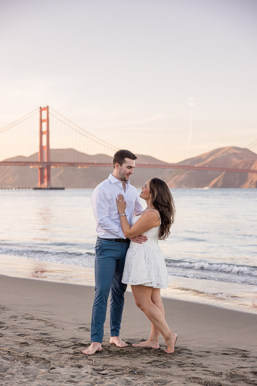 Crissy Field beach engagement photo