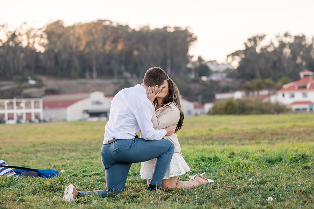 proposal on a Presidio lawn