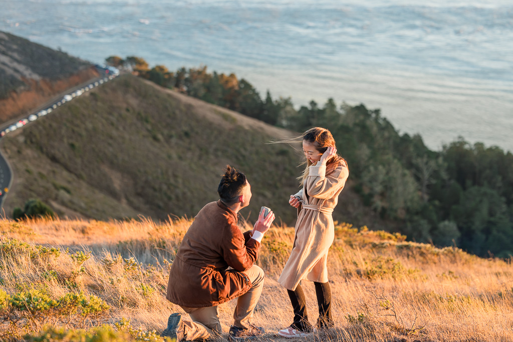 Marin Headlands hilltop surprise proposal