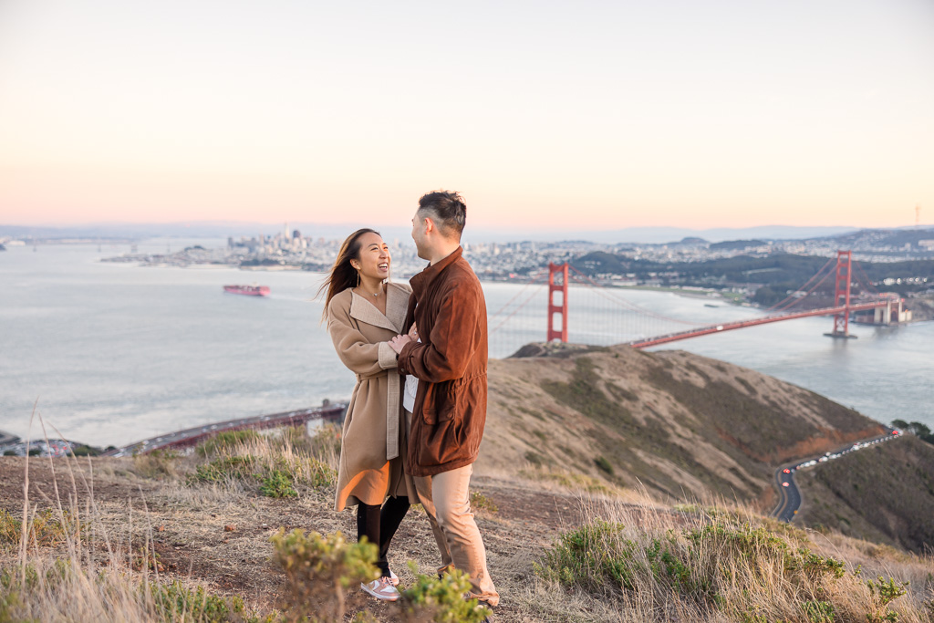 blue hour engagement photos at Slackers Hill