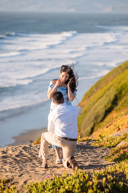 beautiful oceanside cliff location for surprise proposal