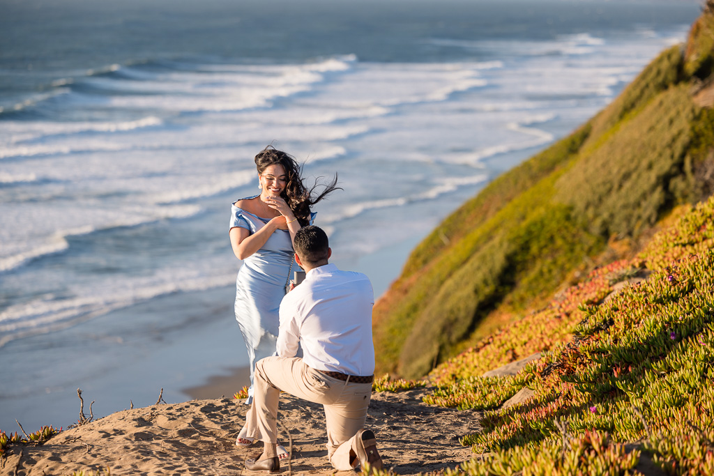 surprise proposal on the cliffs of Fort Funston