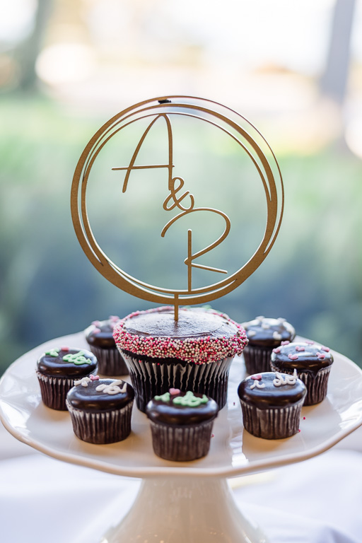 simple, elegant, modern cake topper with couple's first initials