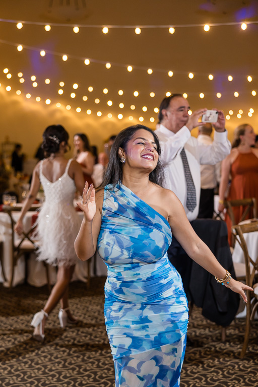 a wedding guest dancing