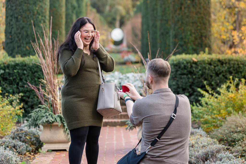 Filoli Gardens surprise proposal in the fall