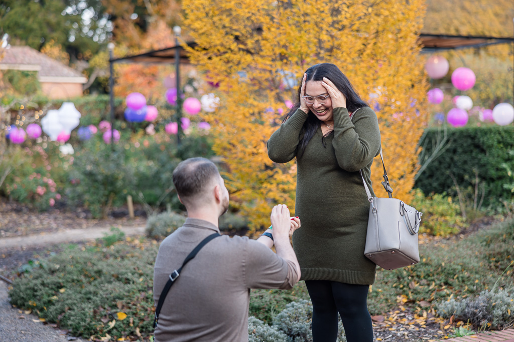 autumn surprise proposal at Filoli Gardens