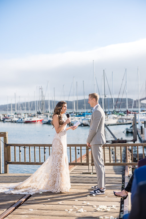 bride delivering hand-written vows