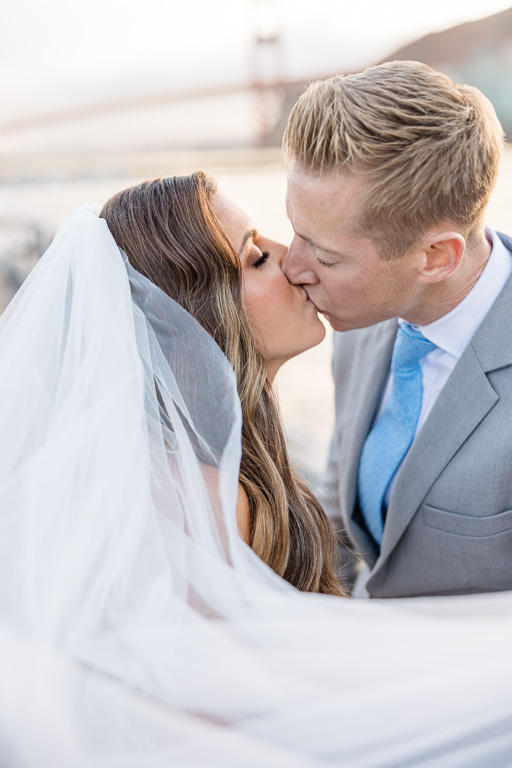 close-up bridal veil photos at the Golden Gate Bridge