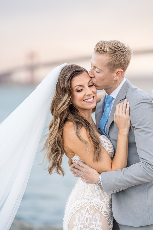 sunset wedding photos at Presidio Yacht Club