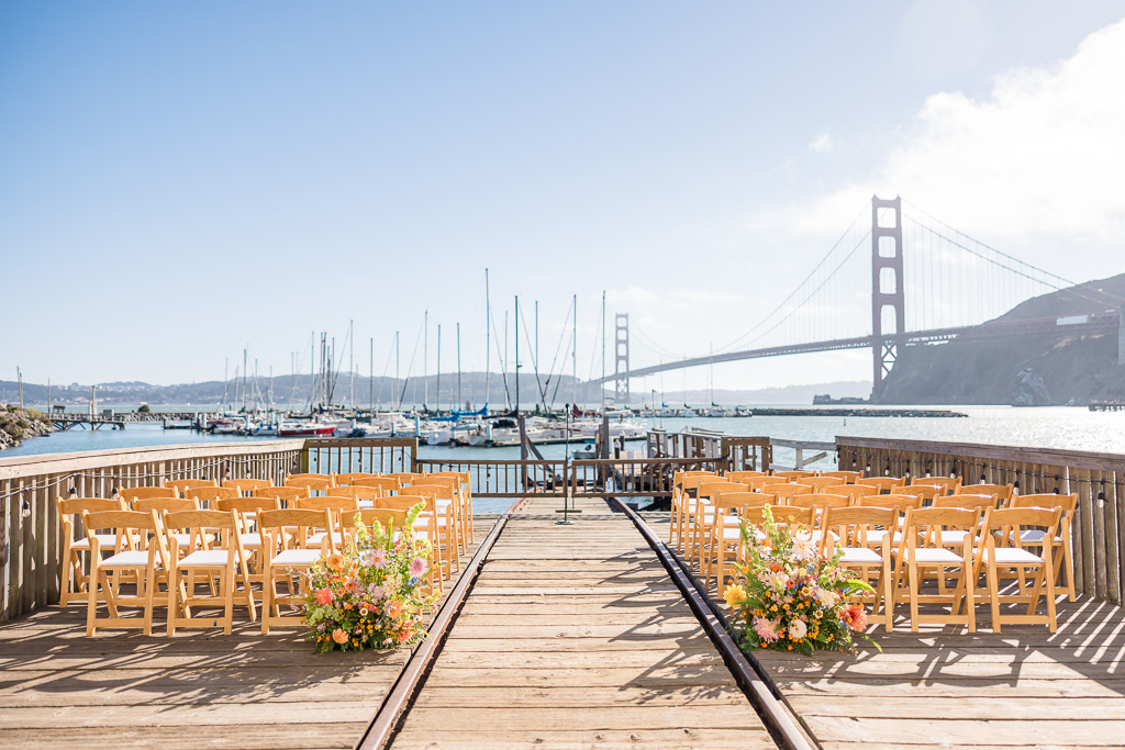 Travis Marina wedding ceremony at the Presidio Yacht Club