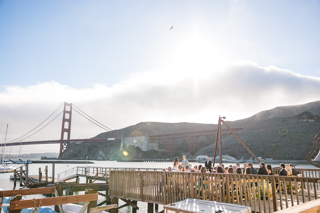 sunny Golden Gate Bridge wedding at the Presidio Yacht Club