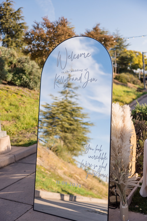 mirror wedding welcome sign