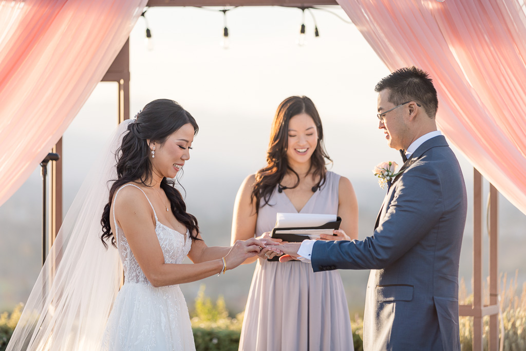 Boulder Ridge wedding ceremony ring exchange