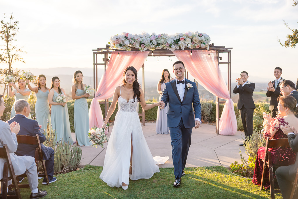 Boulder Ridge San Jose end of wedding ceremony bride and groom exiting