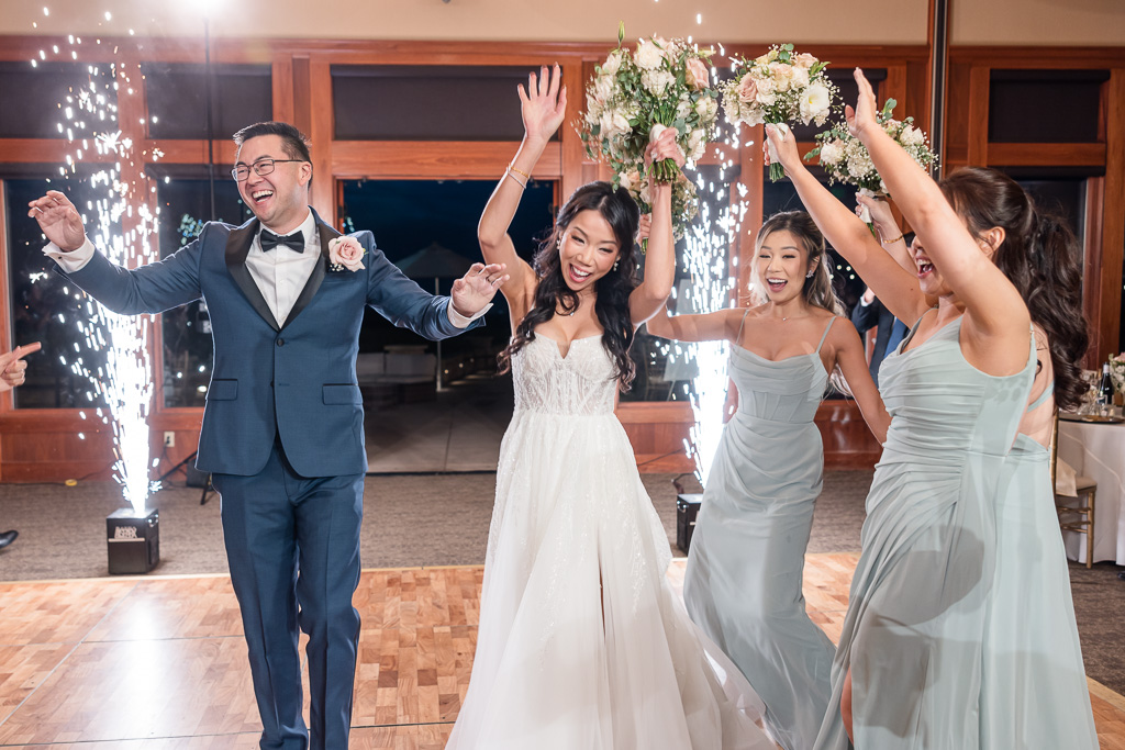 grand entrance with flameless sparklers