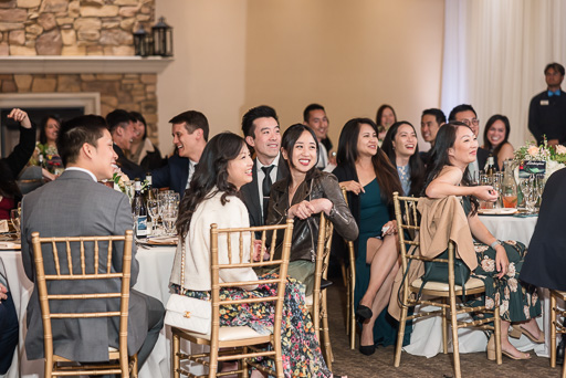 wedding guests at reception