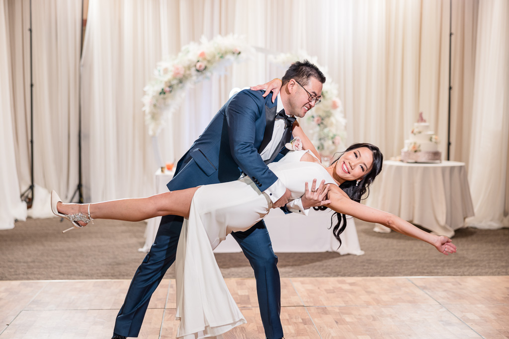 a dip during the perfectly executed first dance