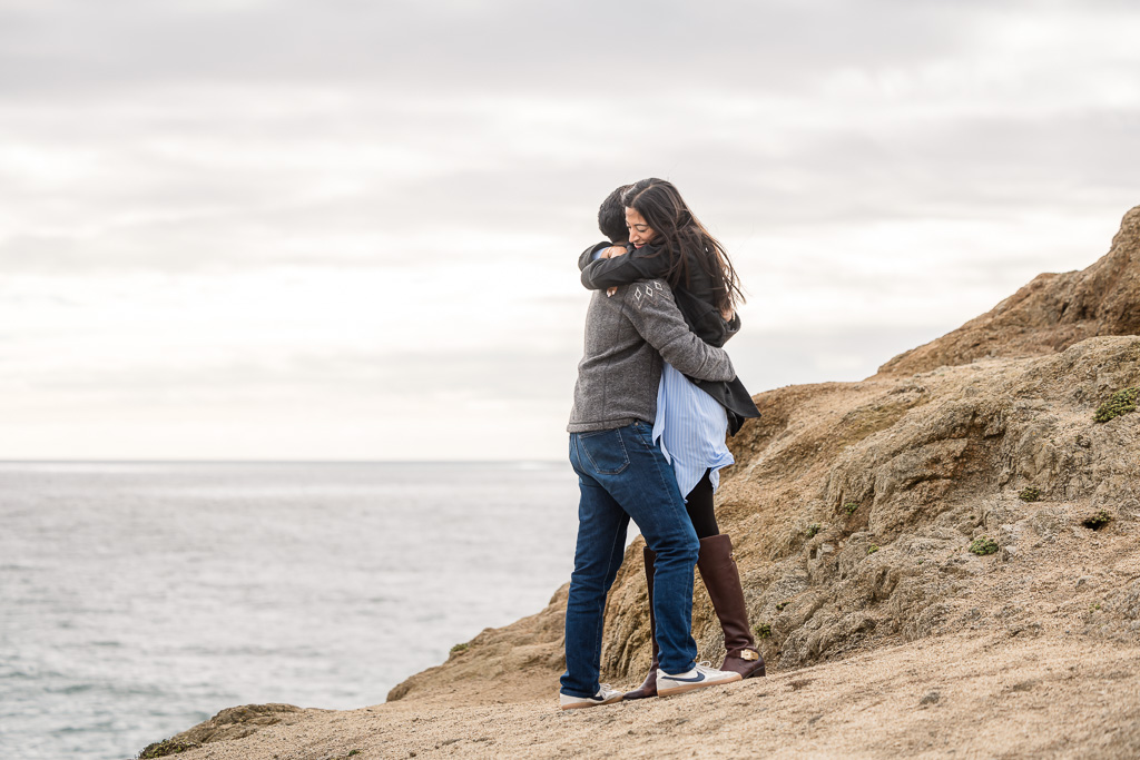 hidden photographer for proposal in Bodega Bay