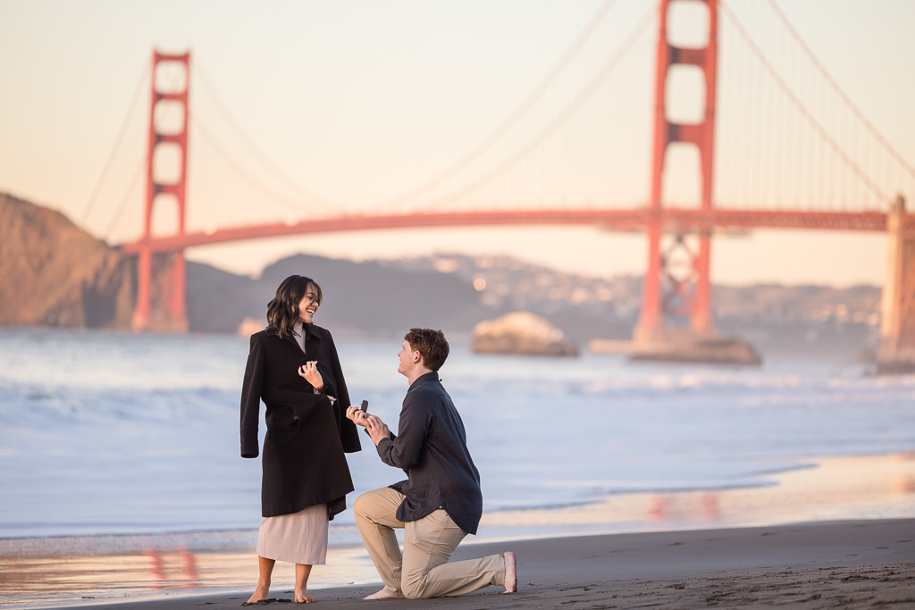 Golden Gate Bridge emotional surprise proposal