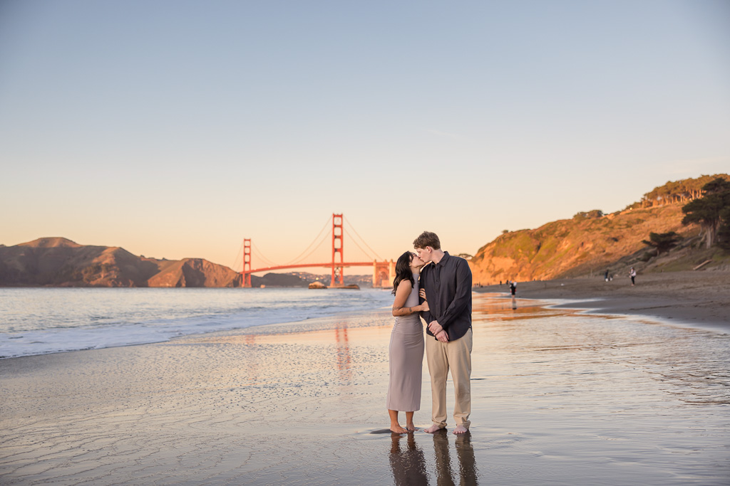 Baker Beach colorful vibrant engagement photos