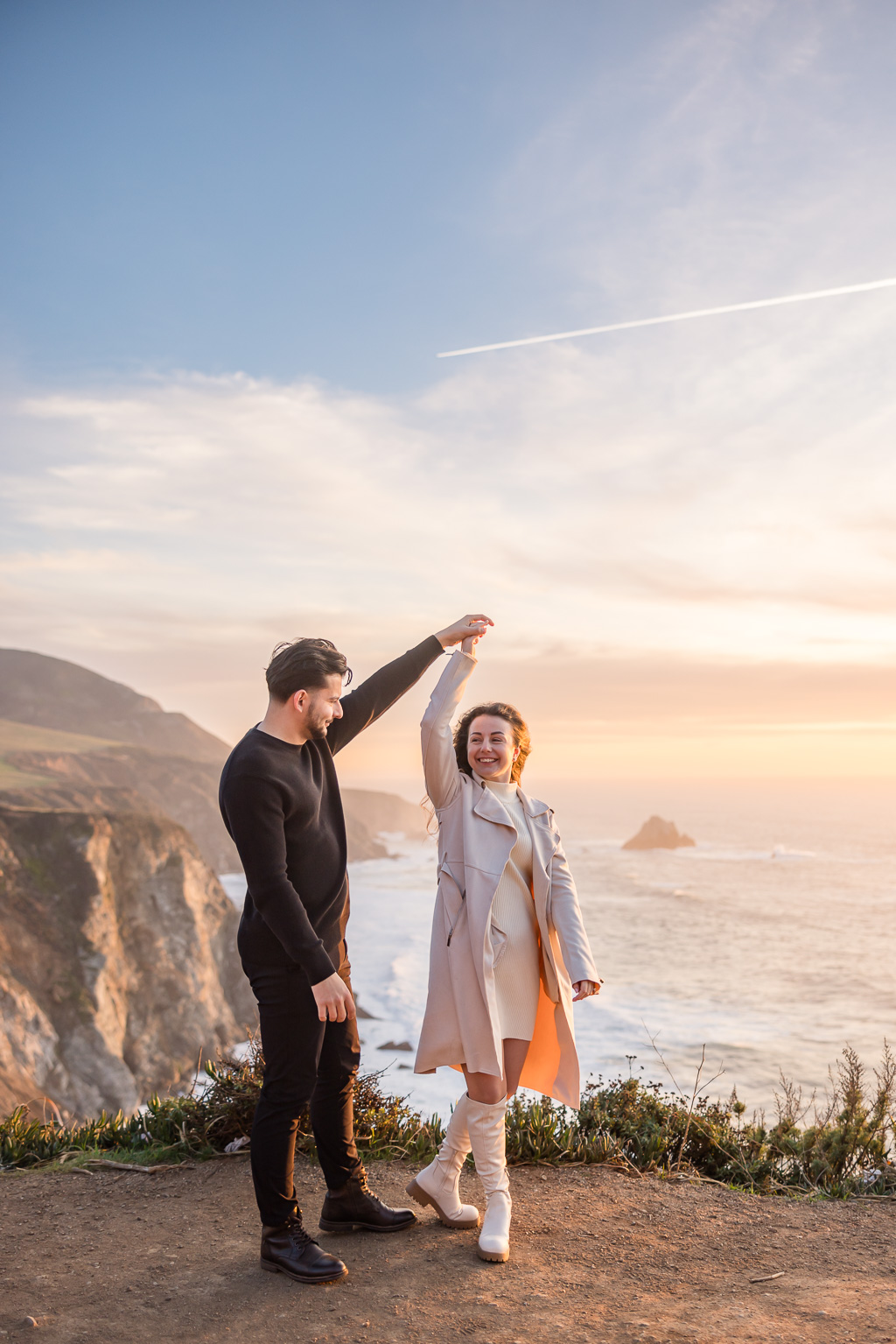 dancing under the sunset skies on the cliffs of Big Sur