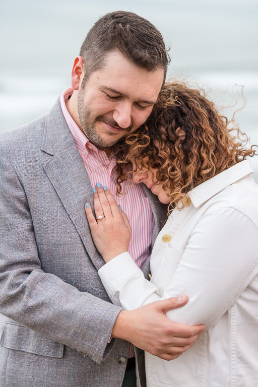 intimate photo of couple leaning on each other