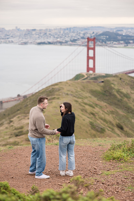 sneakily-captured moment before surprise proposal