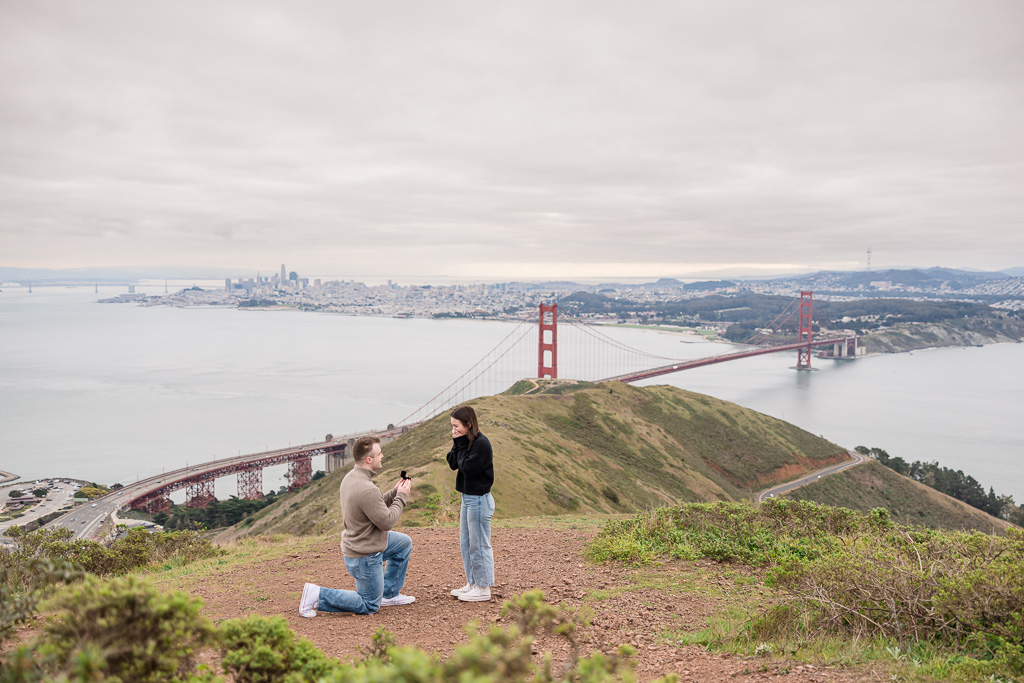 Golden Gate Bridge hilltop surprise proposal