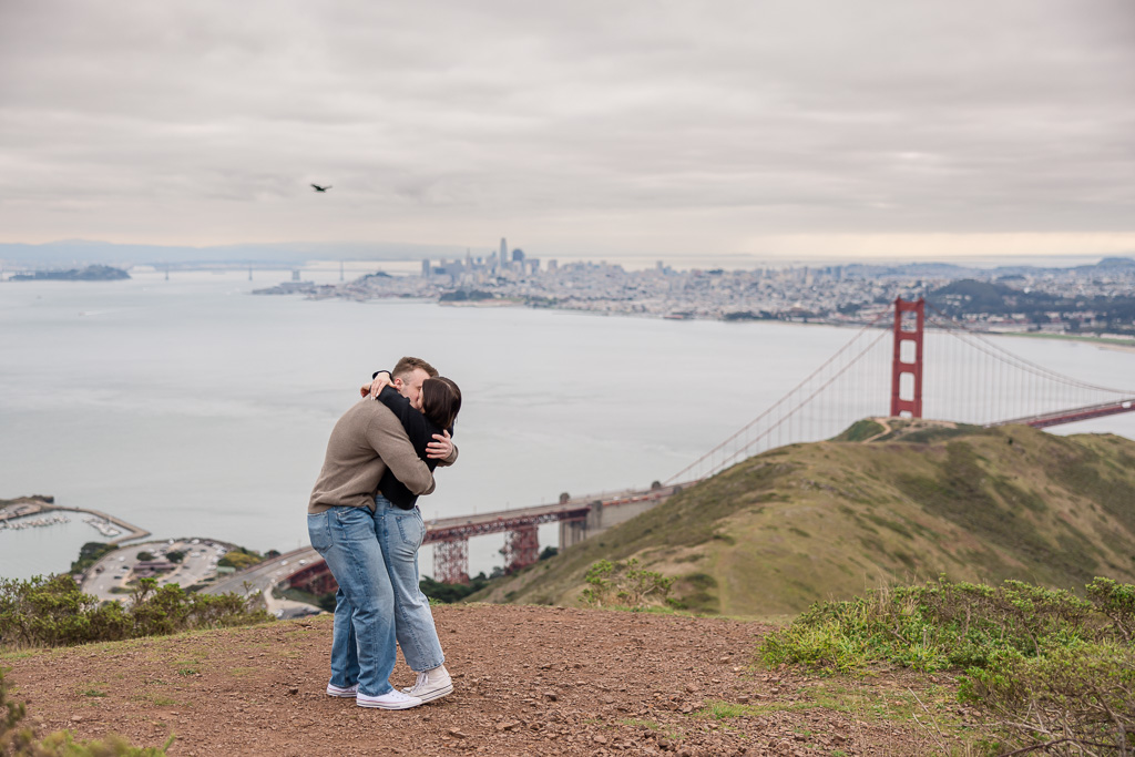 a loving embrace after proposal