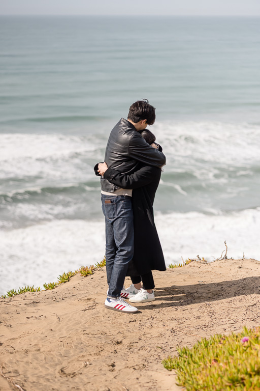 a loving embrace after proposal