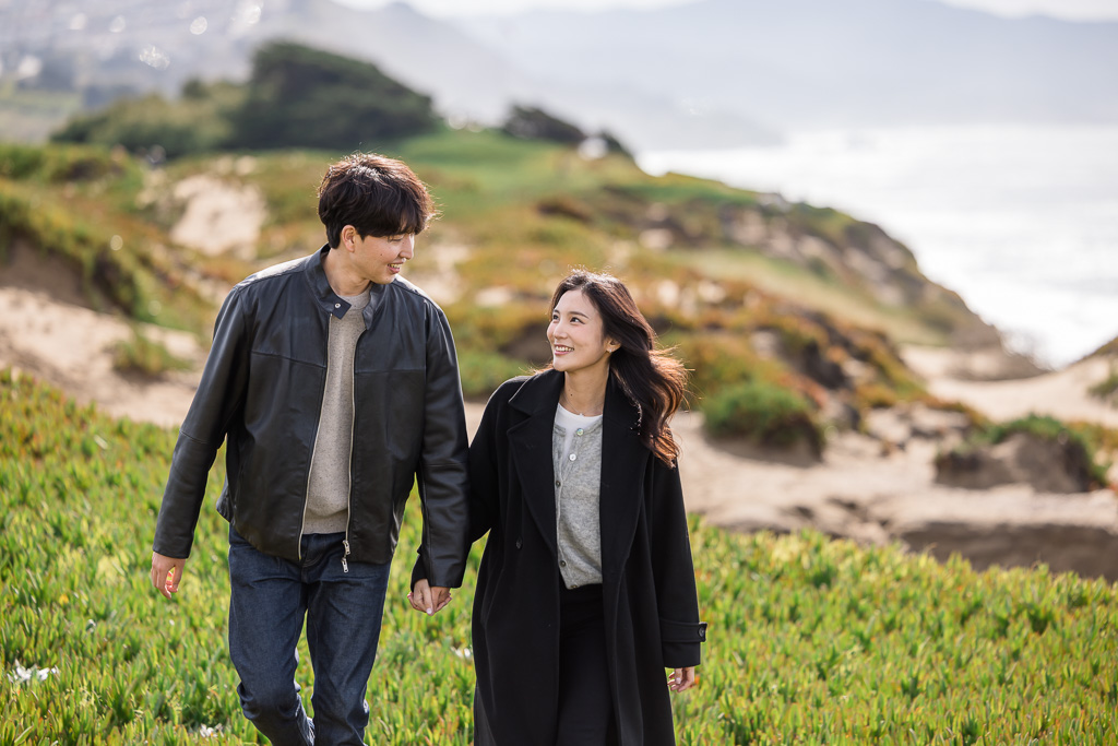 Fort Funston engagement photos during midday