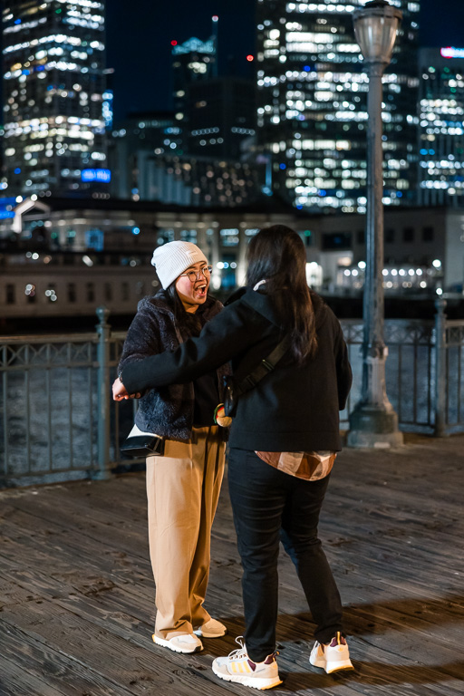 nighttime San Francisco surprise proposal