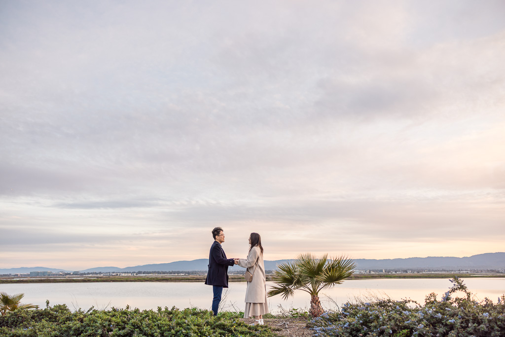 boyfriend and girlfriend standing, about to become fiancé and fiancée