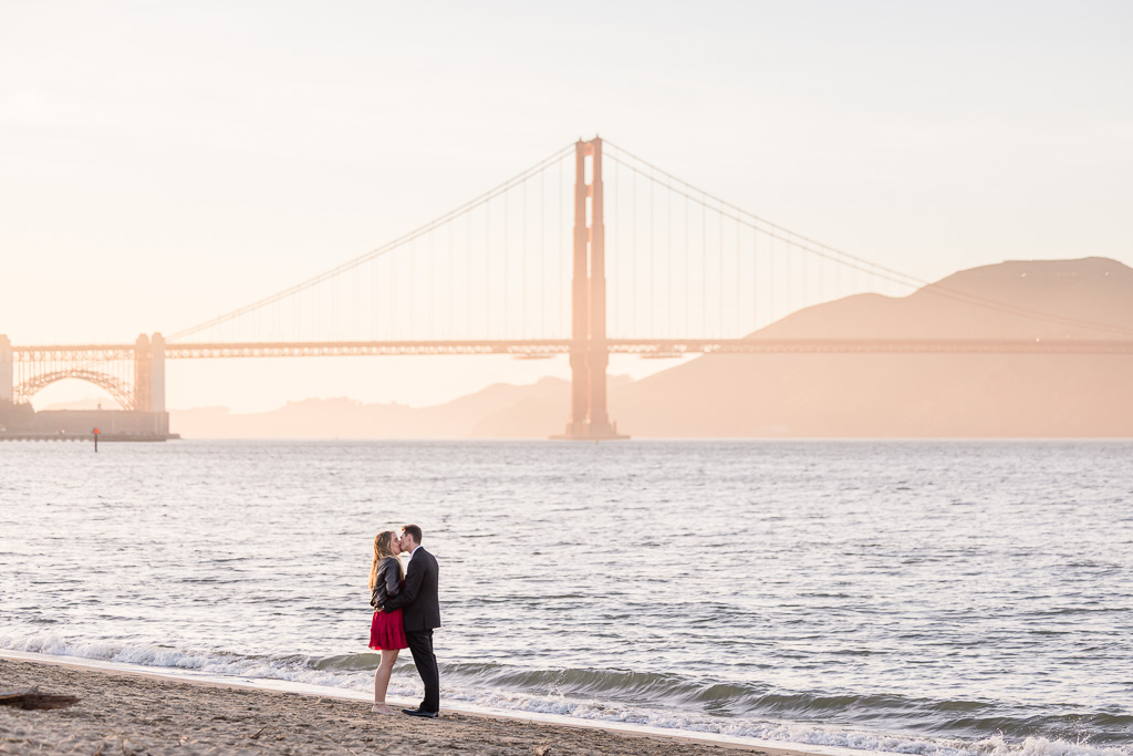 a kiss at golden hour