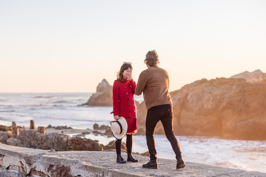 San Francisco golden hour sunset marriage proposal