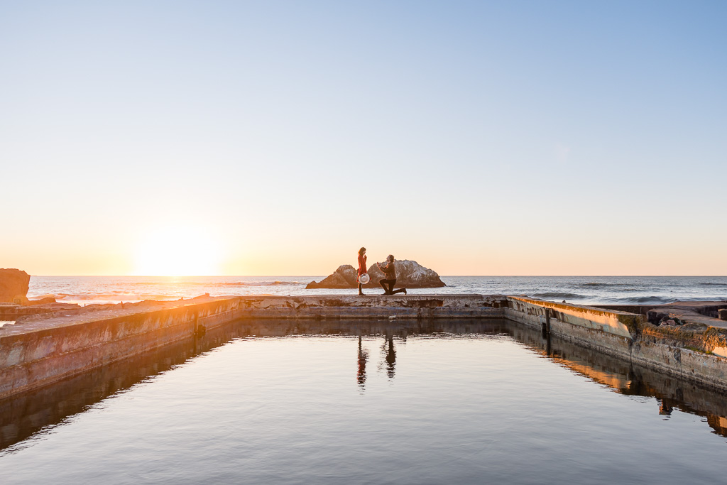 San Francisco popular surprise proposal location at sunset