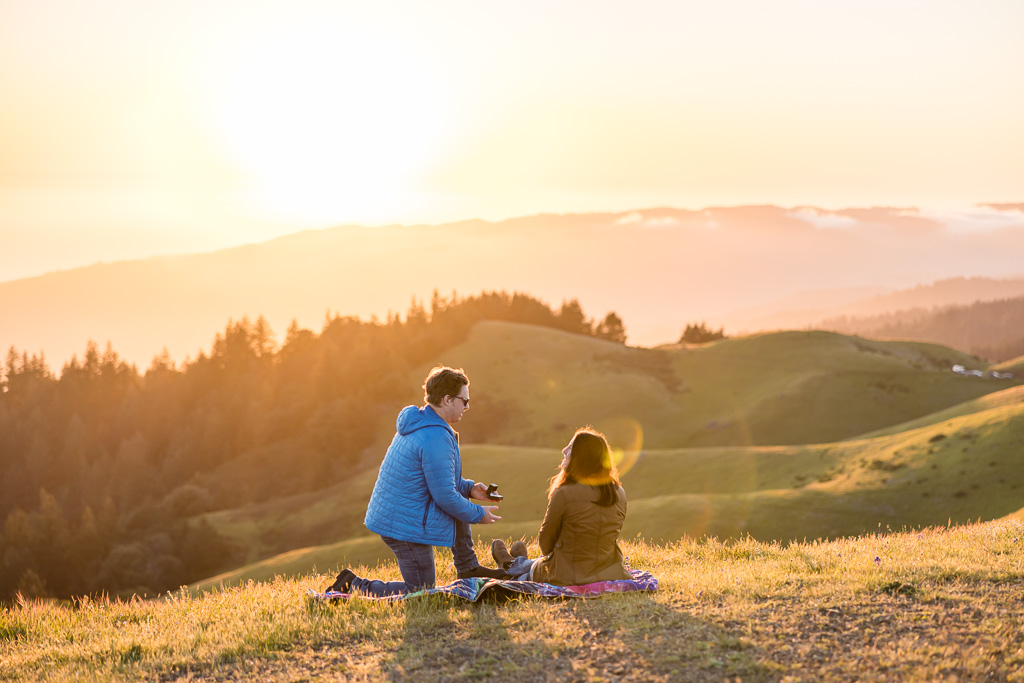 Mt Tam sunset surprise proposal