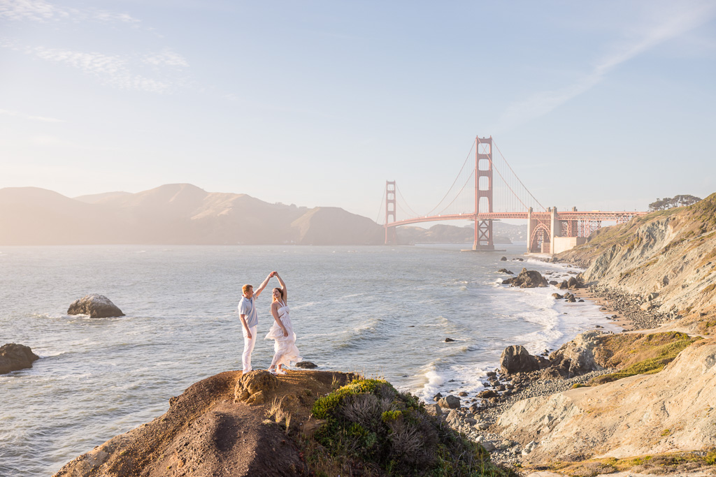 epic sunset engagement session at Marshall’s Beach