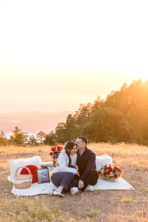 picnic at Mt Tam during sunset