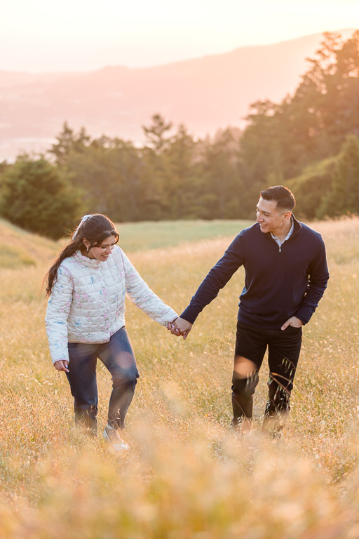 Mt. Tam golden hour engagement photos
