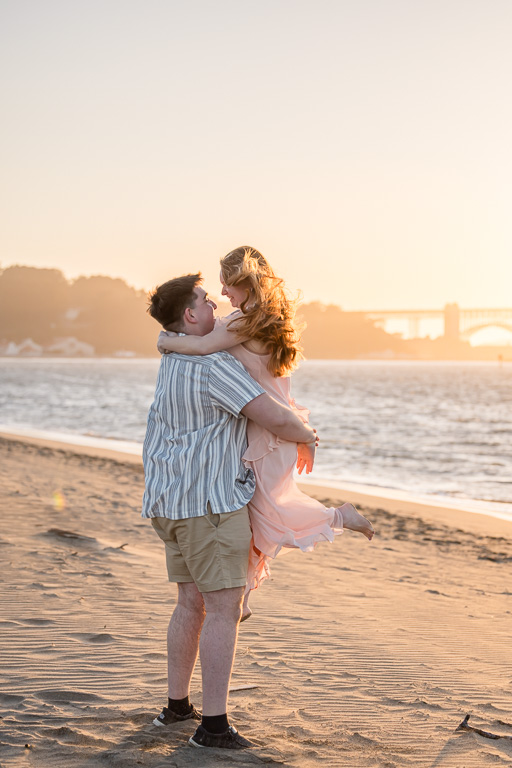golden hour beach engagement shoot